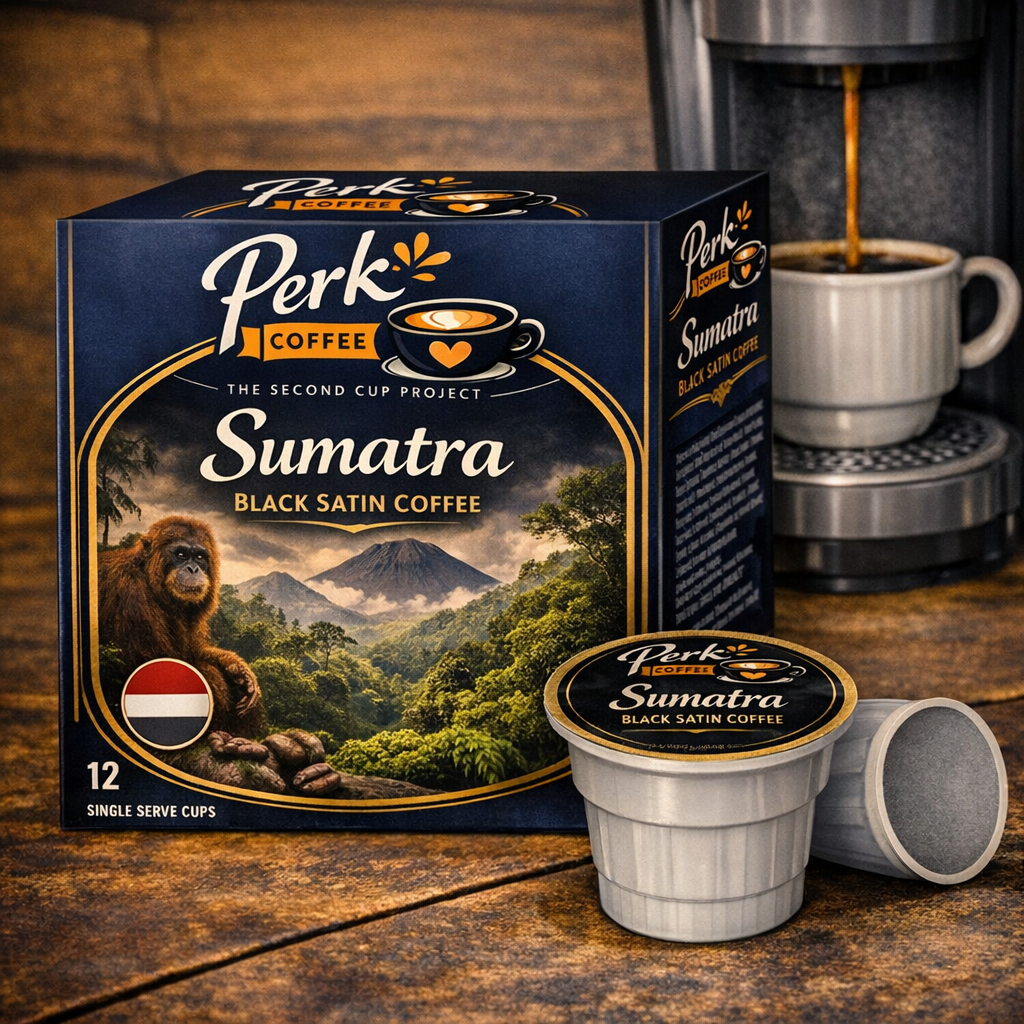 SUMATRA BLACK SATIN COFFEE, SINGLE SERVE